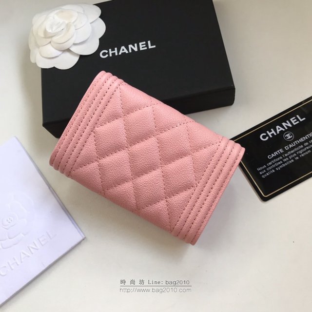 Chanel女包 80603 香奈兒新款leboy小卡包 菱格紋Chanel翻蓋短錢包  djc2986